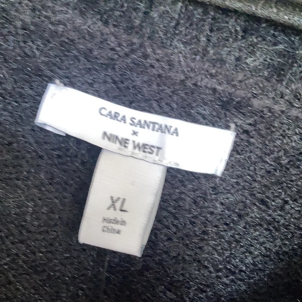 Relist 2/15 ❌ Cara Santana x Nine West black sweater w sequin chevron stripe XL - Picture 5 of 14